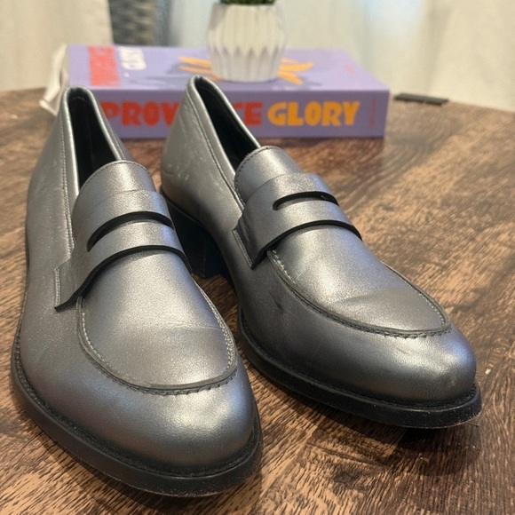 Paul Smith Silver Slip-On Loafers main image 6